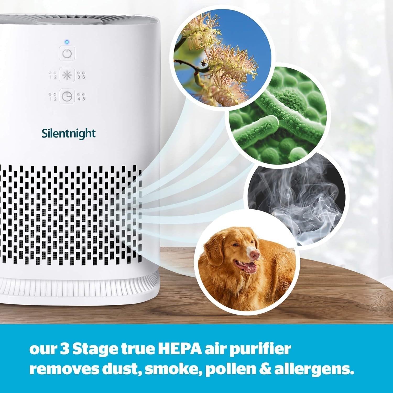 Ultra Quiet HEPA Air Purifier Bedroom Sleep Mode Timer Allergy Relief