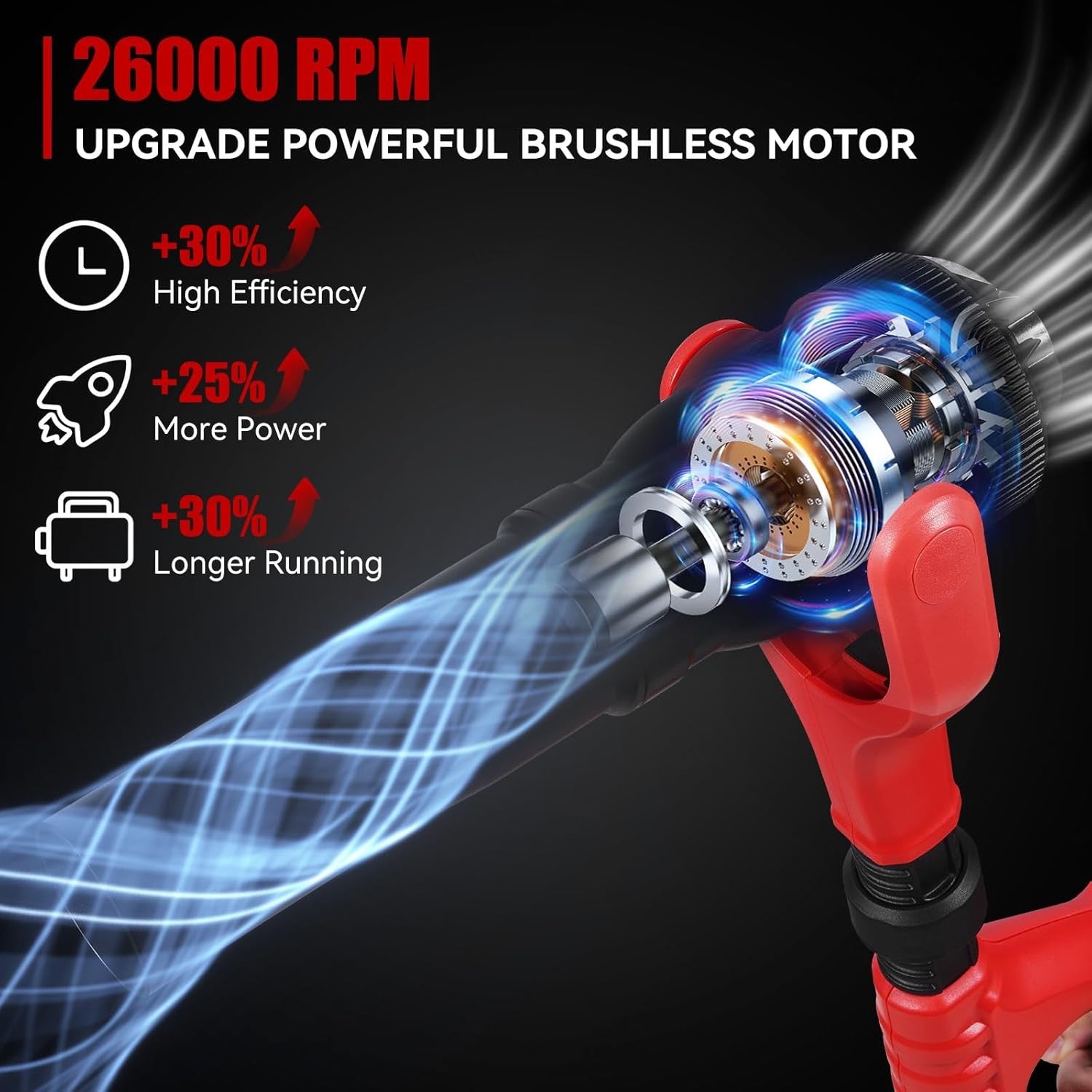 Cordless Gutter Leaf Blower 18V Brushless Long Reach 124MPH Cleaning Tool