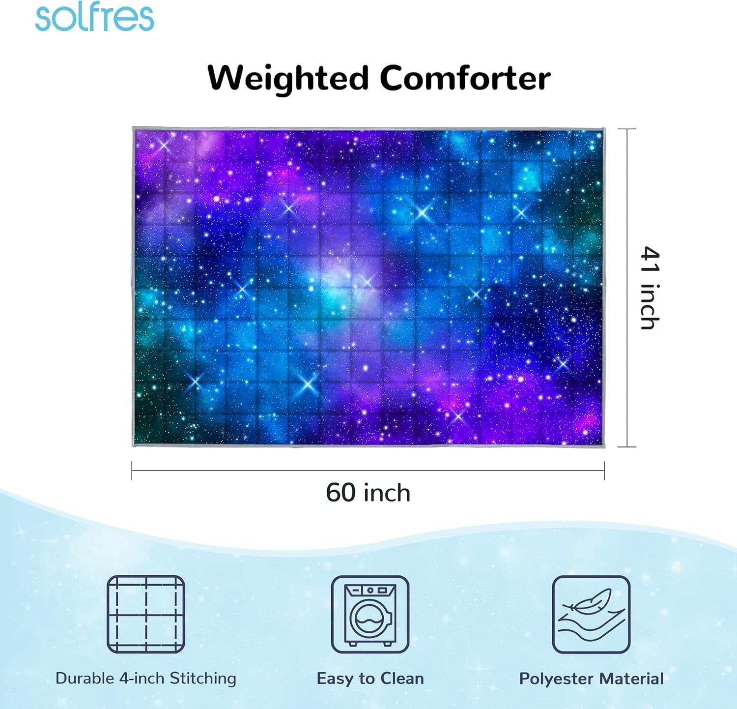 Nebula Galaxy 7lbs Weighted Blanket 41x60 Inches – Ultra Soft & Cozy