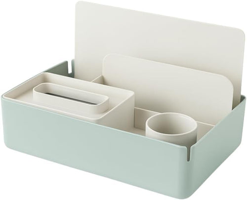 Green Desk Organizer Plastic Multi-Level Stackable Storage for Office