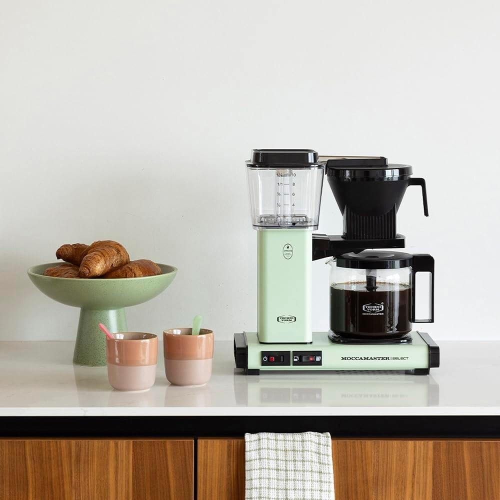 High-End Drip Coffee Maker 1.25L | Fast Brew, Quiet Operation, Pastel Green