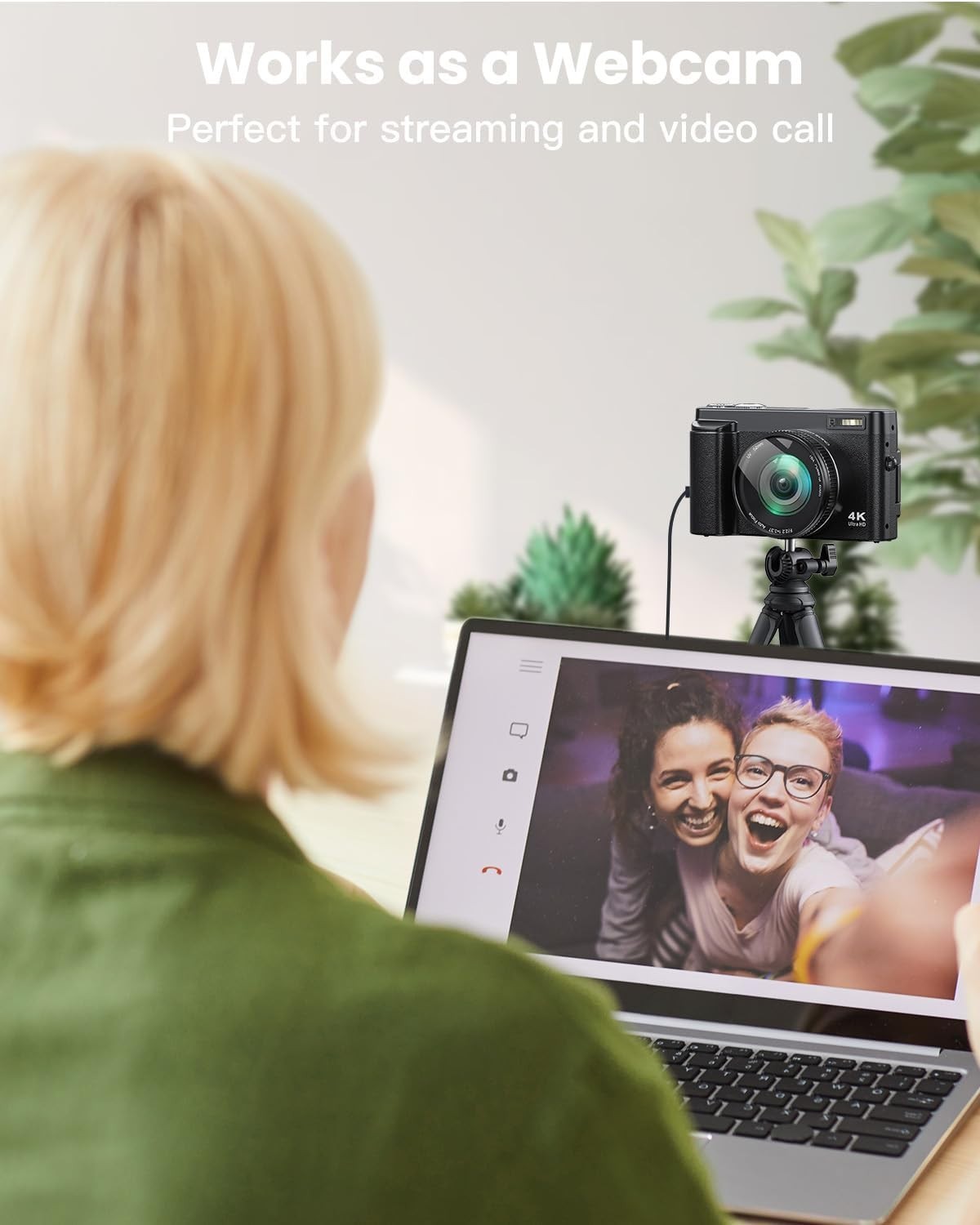 4K 64MP Vlogging Camera WiFi Flip Screen 16X Zoom SD Bundle