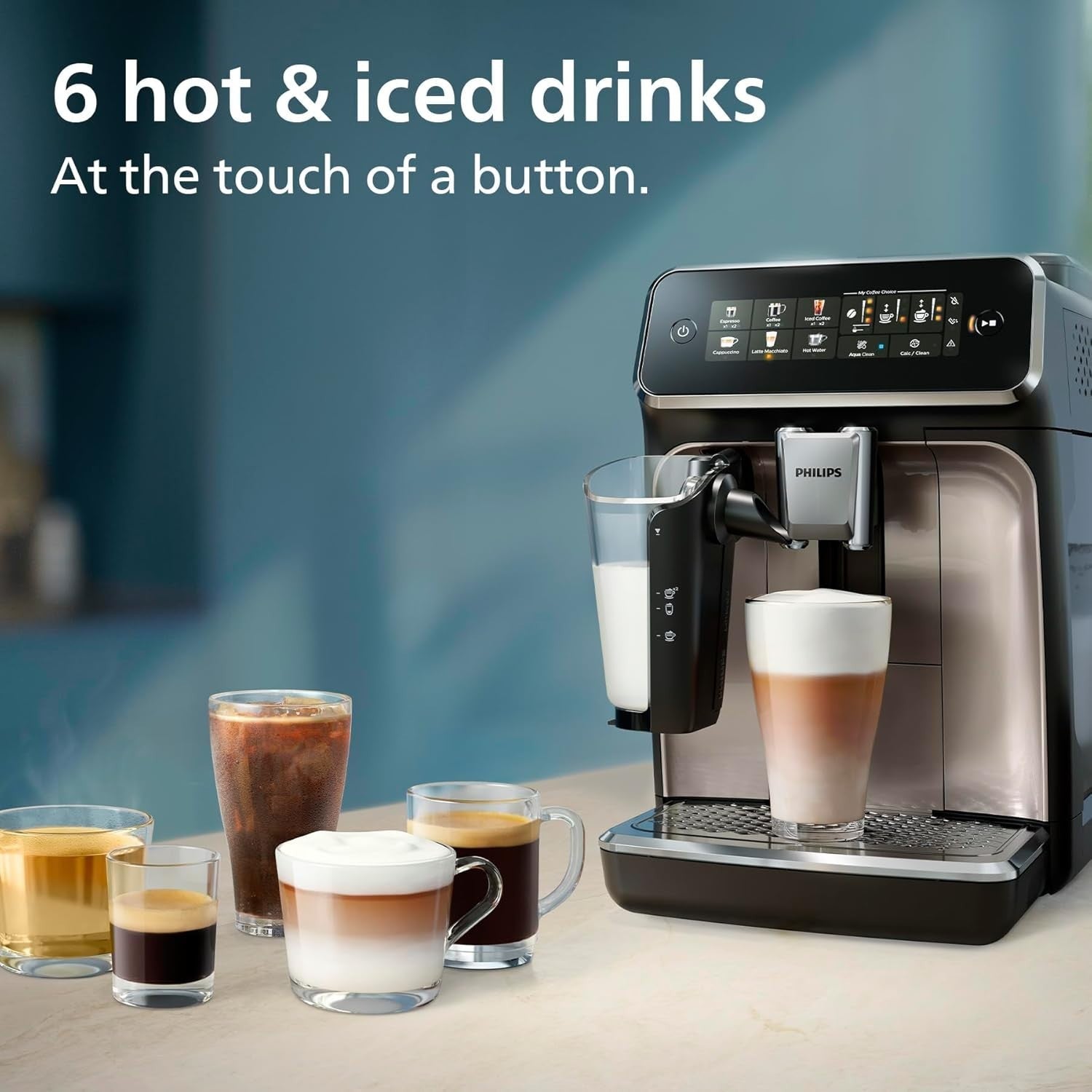 Automatic Bean to Cup Coffee Machine | 6 Hot & Iced Drinks Maker