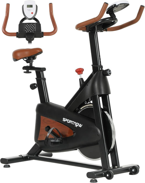 Magnetic Indoor Cycling Bike Quiet Belt Drive LCD Adjustable Seat Tablet Holder