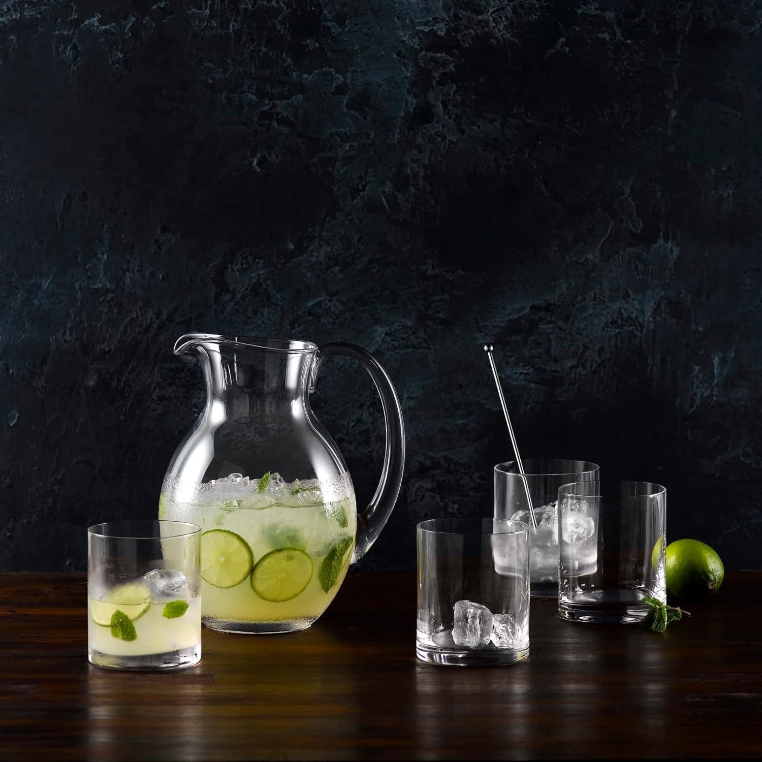 Luxury Crystal Water Pitcher 1.5L – Elegant Curved Jug with Easy Pour Spout