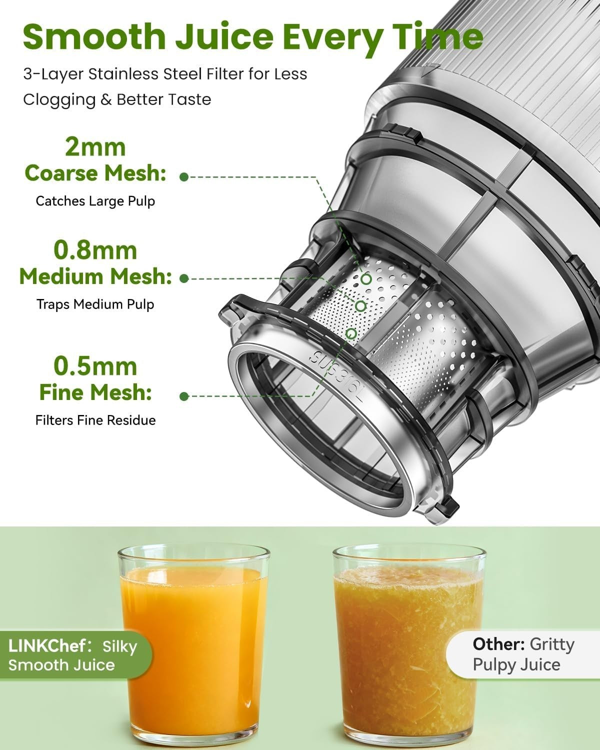 Cold Press Juicer 130mm Wide Chute Whole Fruit 1.8L 250W Slow BPA Free