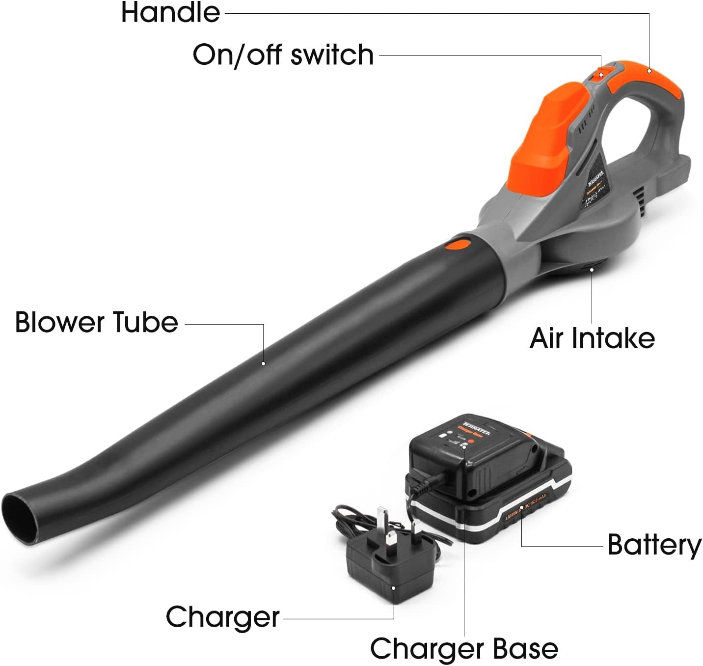 Cordless Leaf Blower 20V Lightweight Handheld Fast Charge w/ Battery