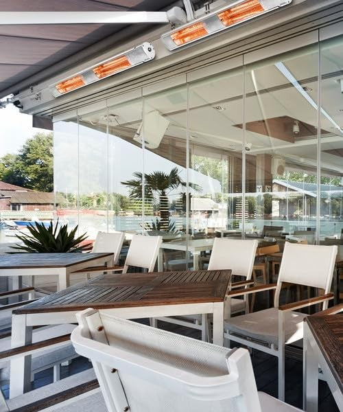 Outdoor Infrared Patio Heater 3000W Wall Mounted Remote 9 Heat Settings