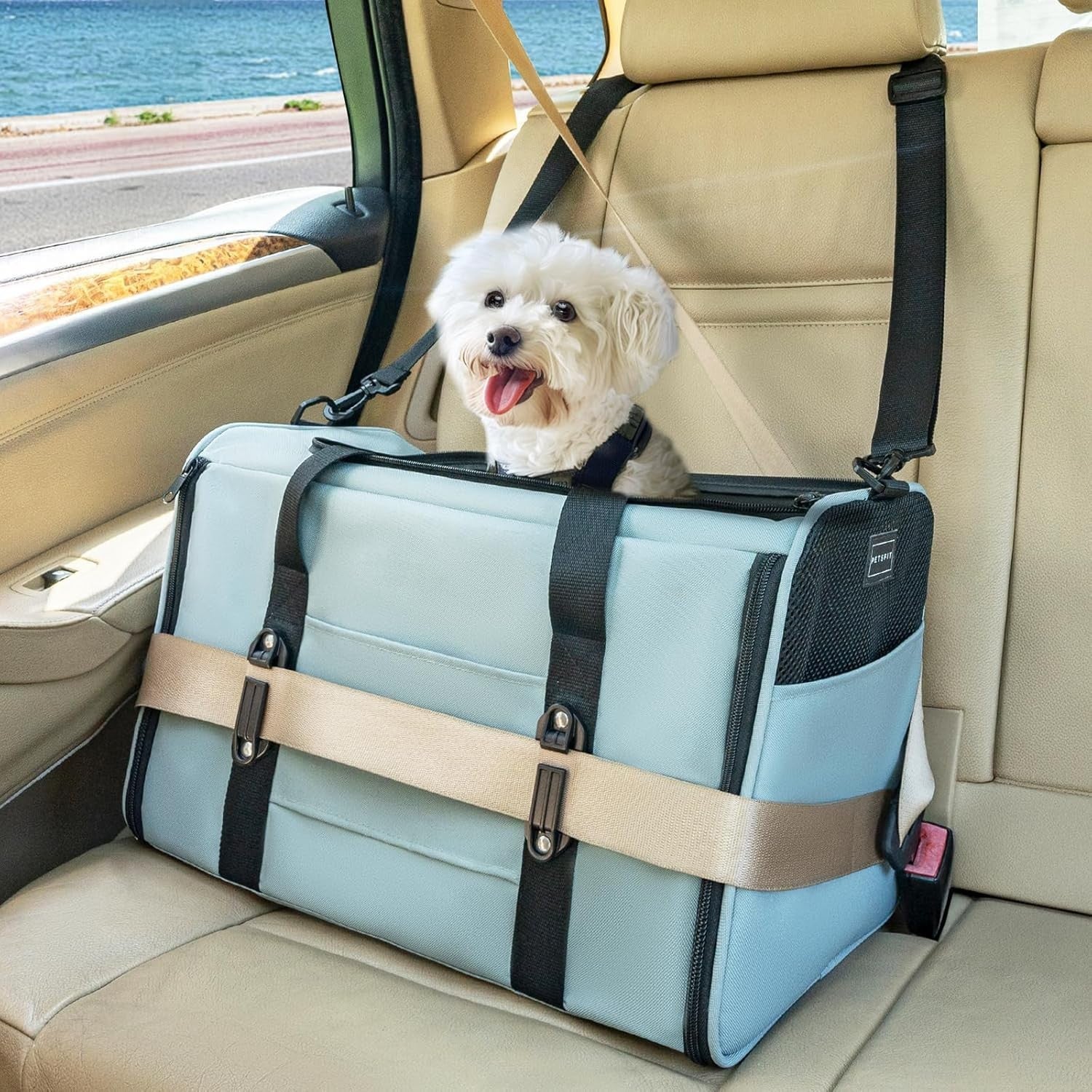 Large Cat Car Carrier Escape Proof Travel Seat Airline Approved