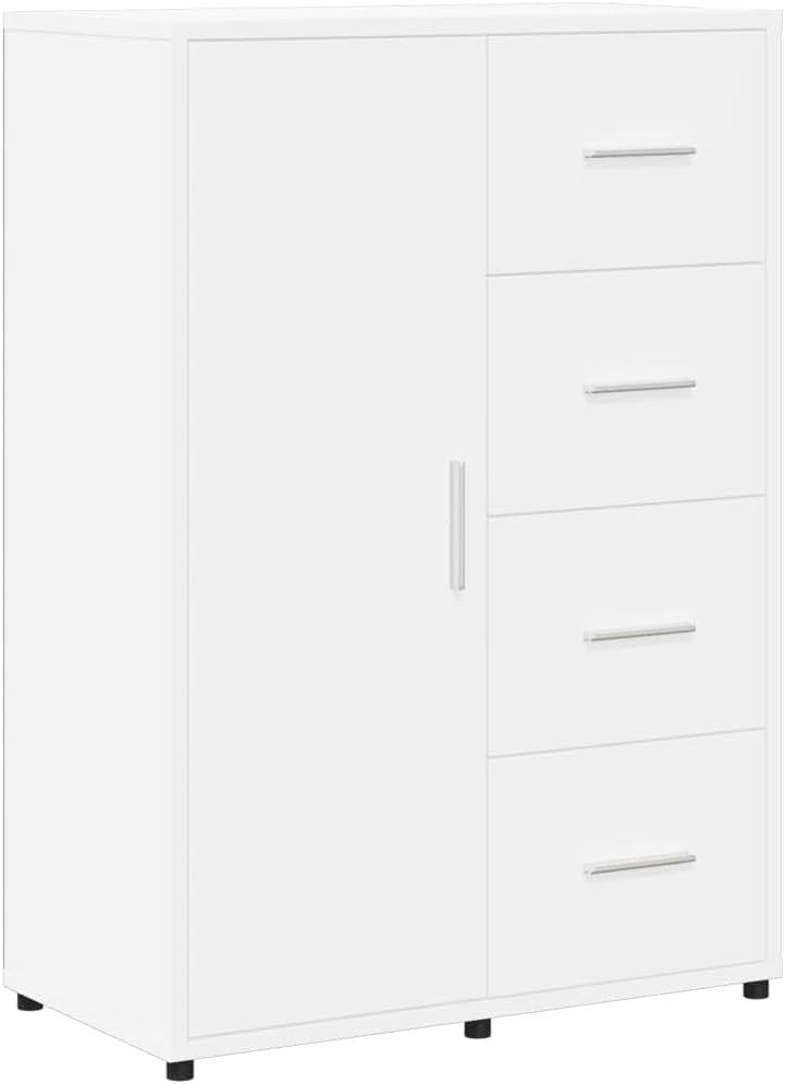 Modern White Sideboard Storage Cabinet with Spacious Organizer