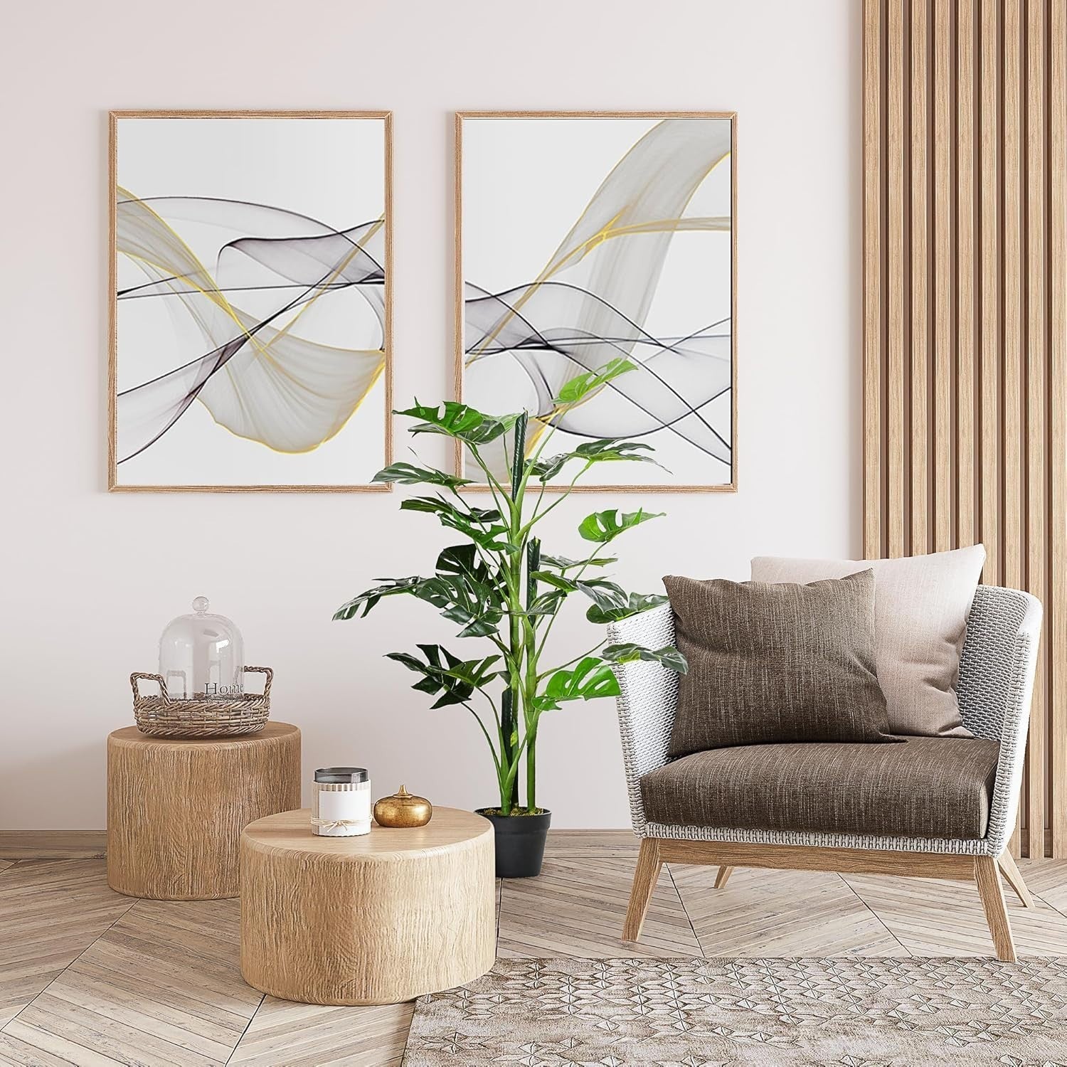 3.3FT Artificial Monstera Tree Potted Indoor Plant Tropical Green Home Decor