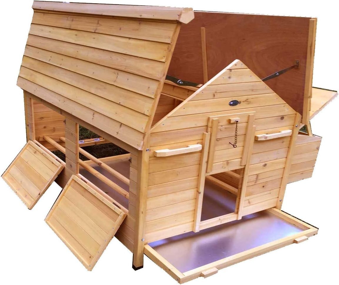 Extra Large Wooden Chicken Coop Hen House Nest Box Slide Tray