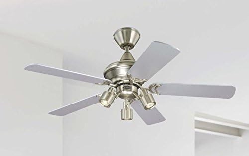 Westinghouse 105CM Kingston Ceiling Fan, Brushed Aluminum, 5 Blades, 3 Lights