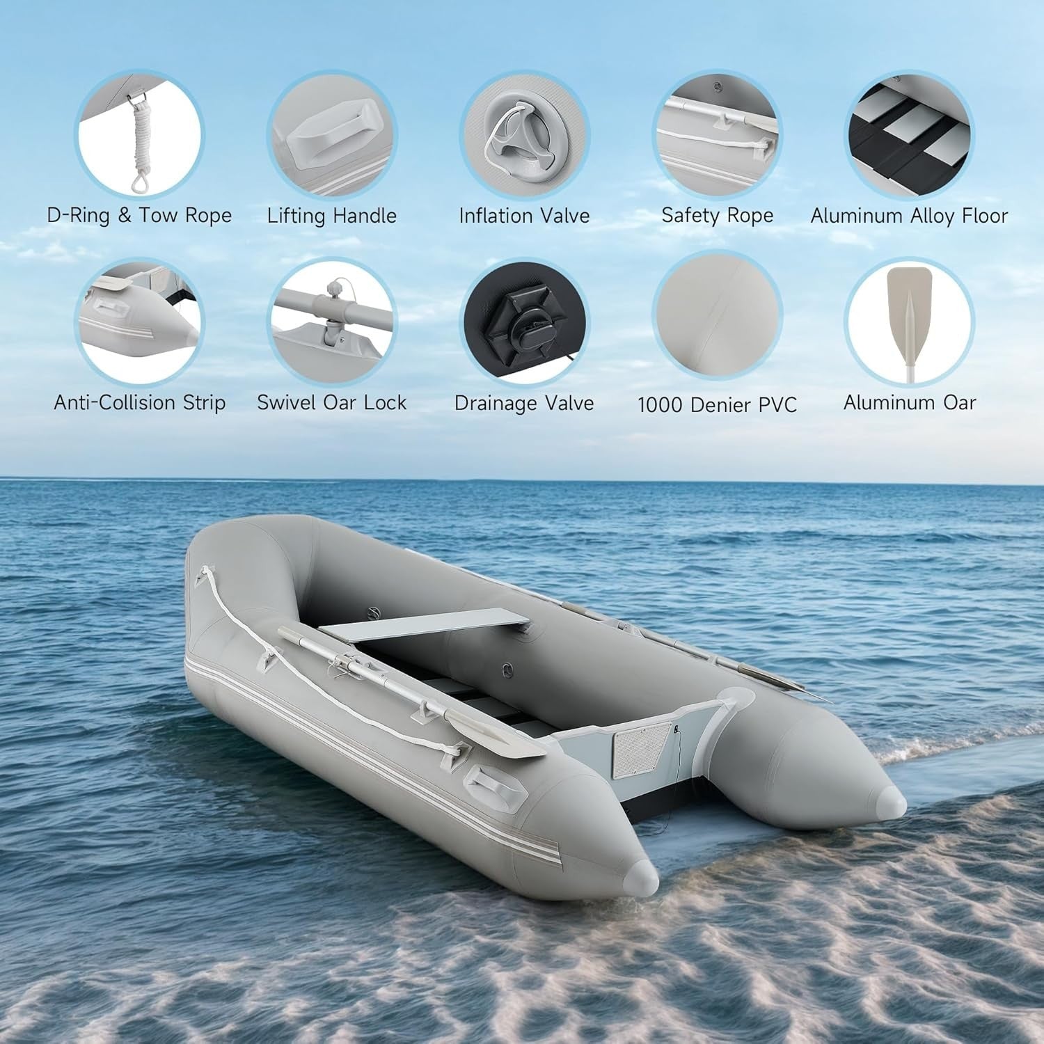 4 Person Inflatable PVC Raft Boat 450kg Fishing Hunting Kayak