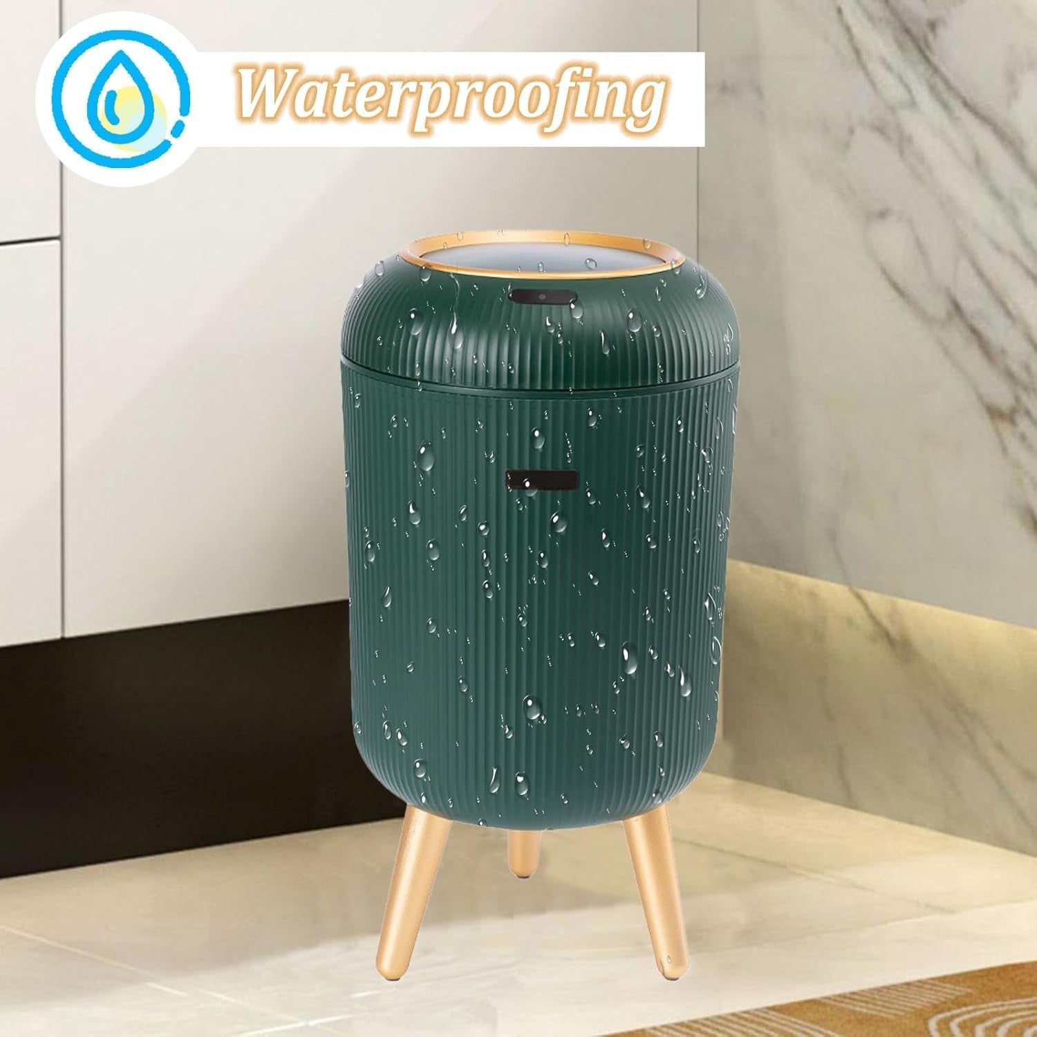 10L Smart Touchless Bathroom Bin Waterproof Sensor Green