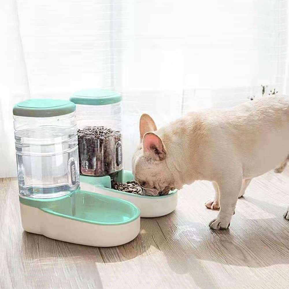 3.8L Automatic Pet Feeder Water Dispenser Set Gravity Food Station