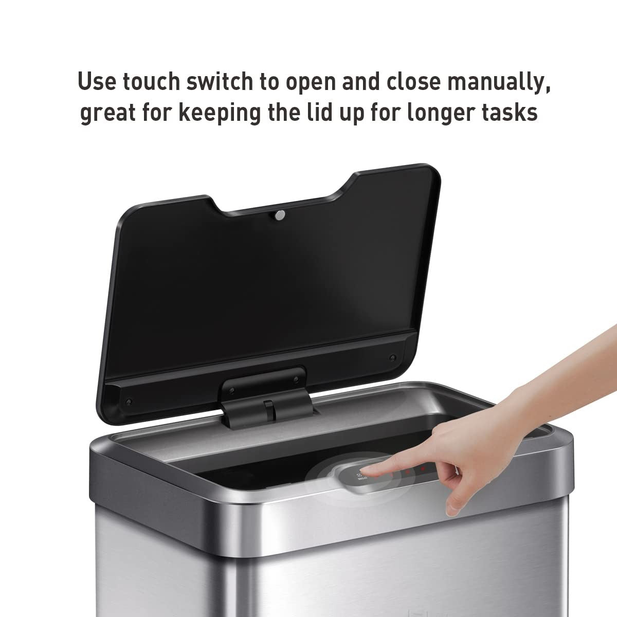 50L Brushed Stainless Steel Sensor Bin Soft Close