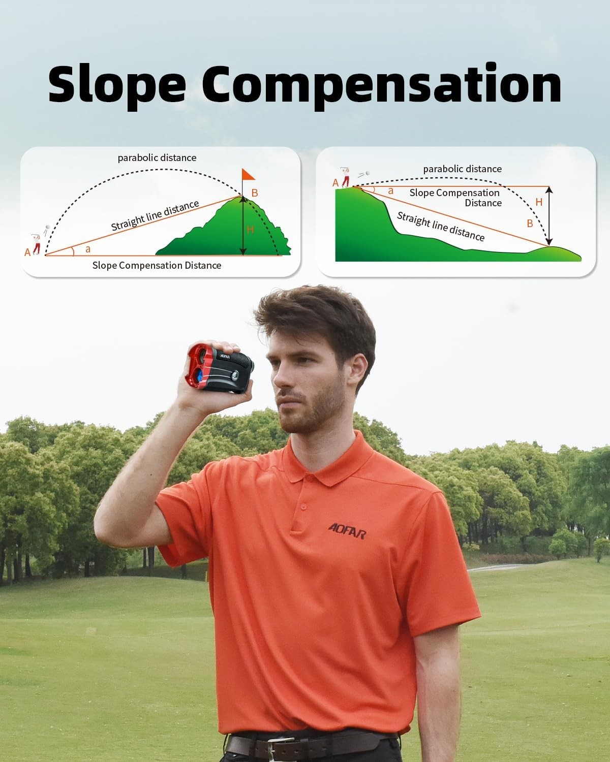 Golf Laser Rangefinder 1000 Yards Slope Angle Flag Lock Vibration