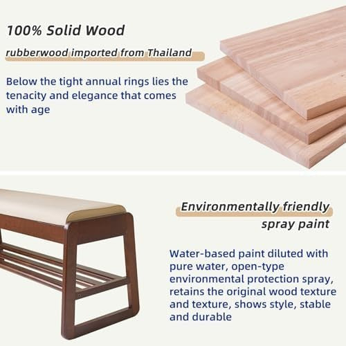 2-Tier Flip-Top Shoe Storage Bench with Padded Seat – Walnut Wood