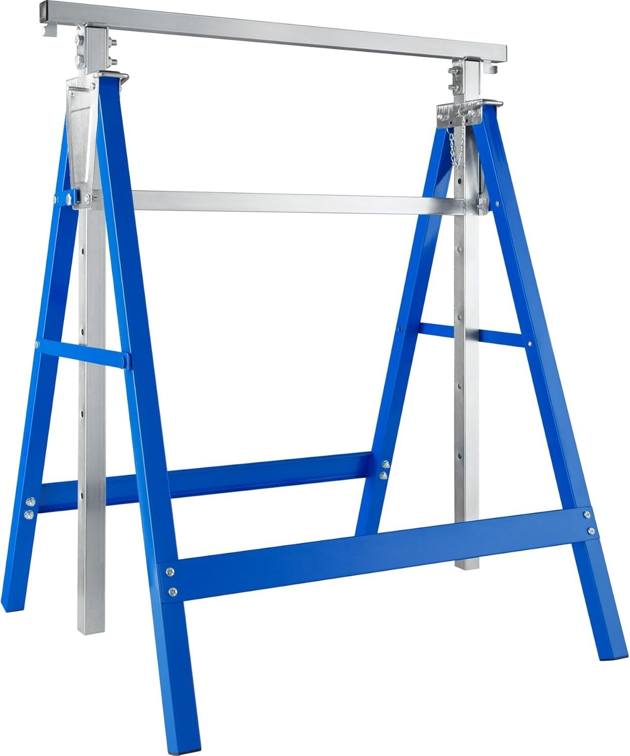 2 Telescopic Trestles Adjustable 79.5–130cm Folding Sawhorses 220kg Each