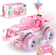 Pink RC Jeep Car for Girls 3 4 5 6 7 8+, 1:18 Remote Control Truck w/ LED Lights