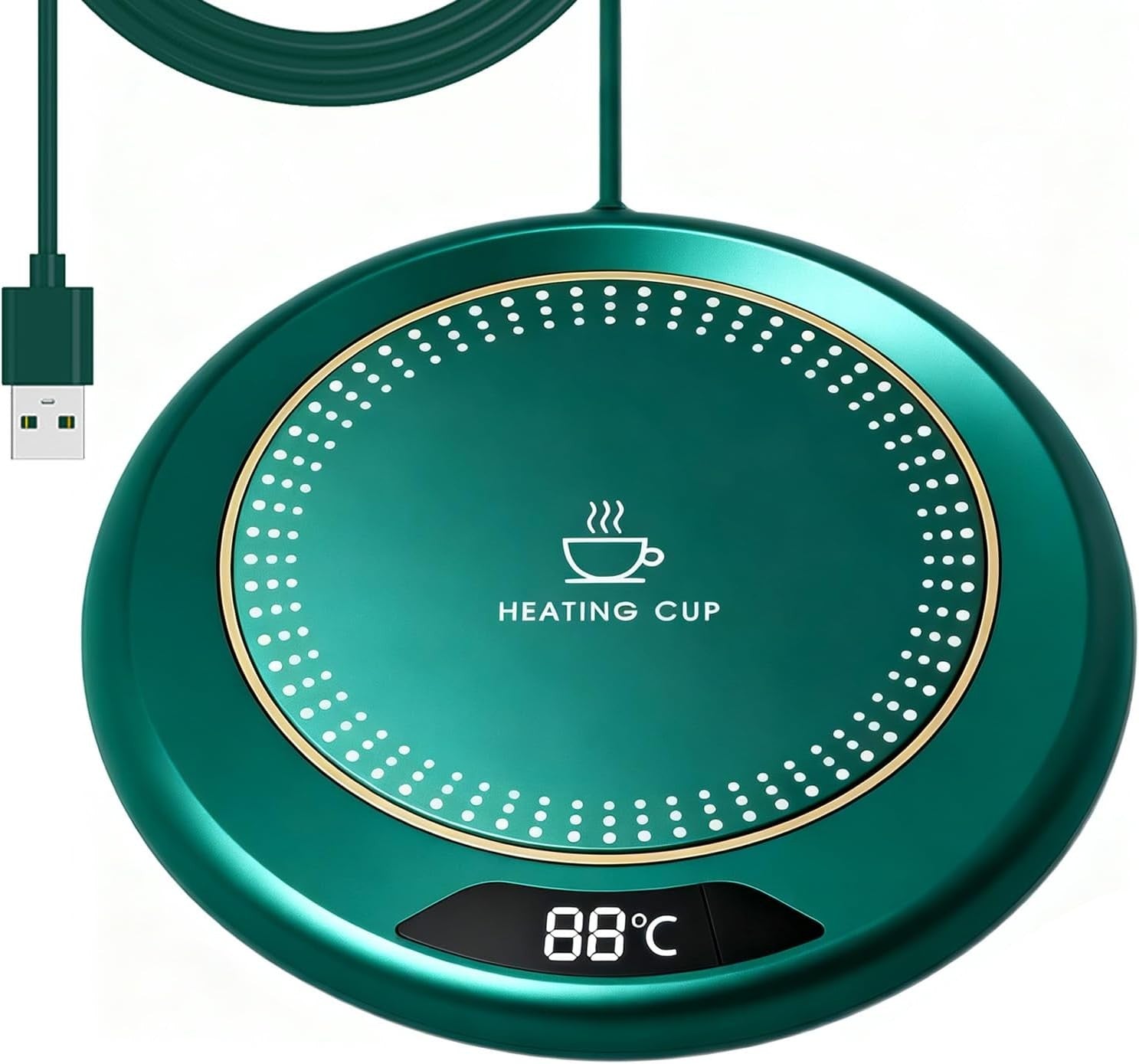 USB Coffee Mug Warmer 3 Temp Settings LED 8H Auto Shut Off