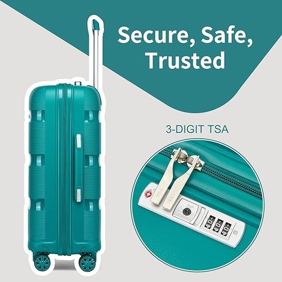Medium Hard Shell Suitcase Polypropylene TSA Lock 4 Spinner Wheels 56L