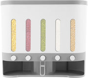 5 Grid Wall Mounted Dry Food Dispenser Rice Grain Storage Container