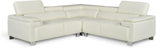 Genuine Leather 5-Seater L Shaped Corner Sofa with Adjustable Headrests