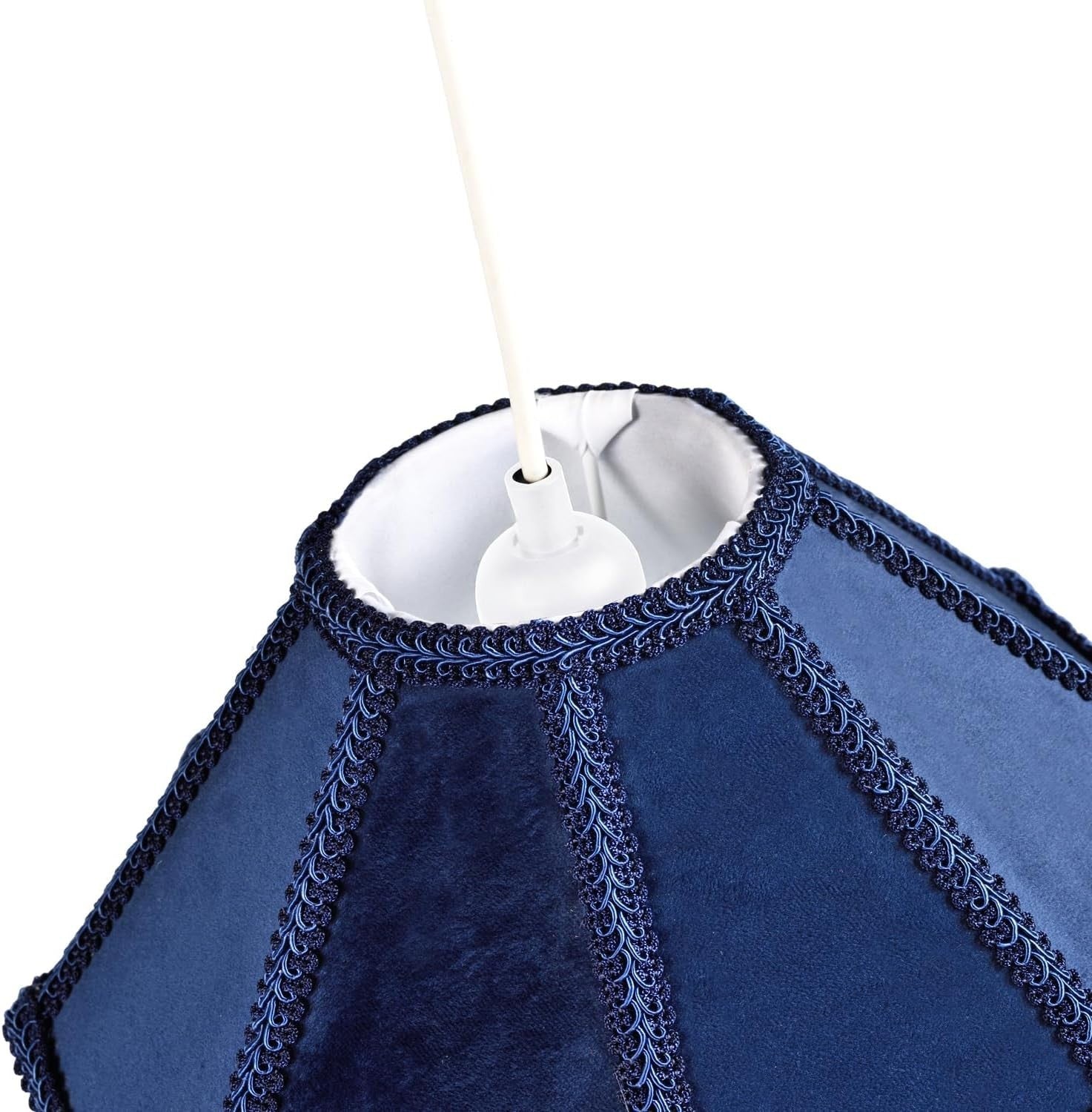 Victorian Empire Velvet Lampshade Midnight Blue Tassel Pendant 30cm