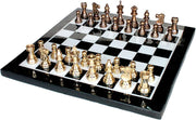 Luxury 15" Marble Chess Set with Brass Pieces | Handcrafted Stone Board