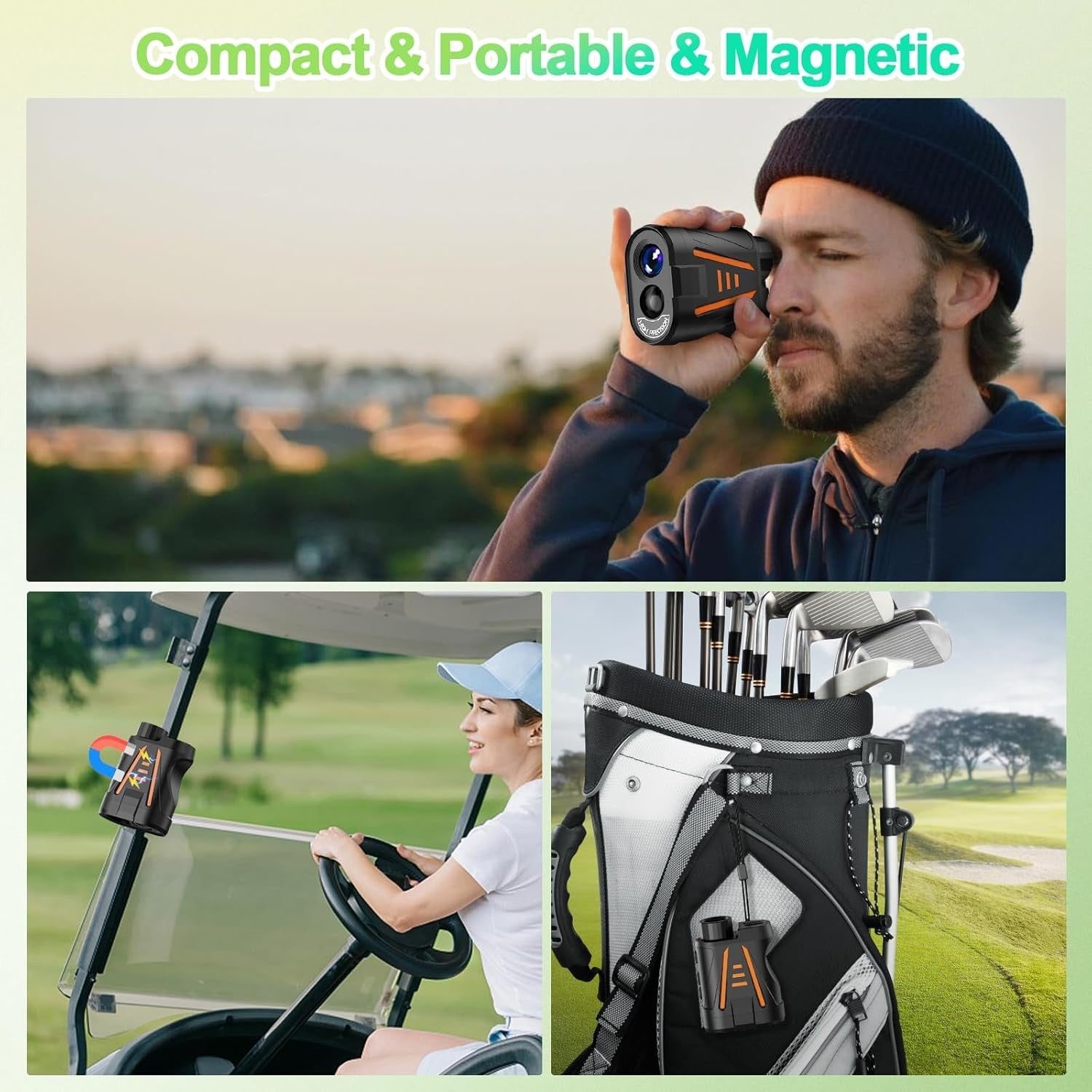 Golf Laser Rangefinder 1800 Yards Slope Mode Flag Lock 6X Magnification