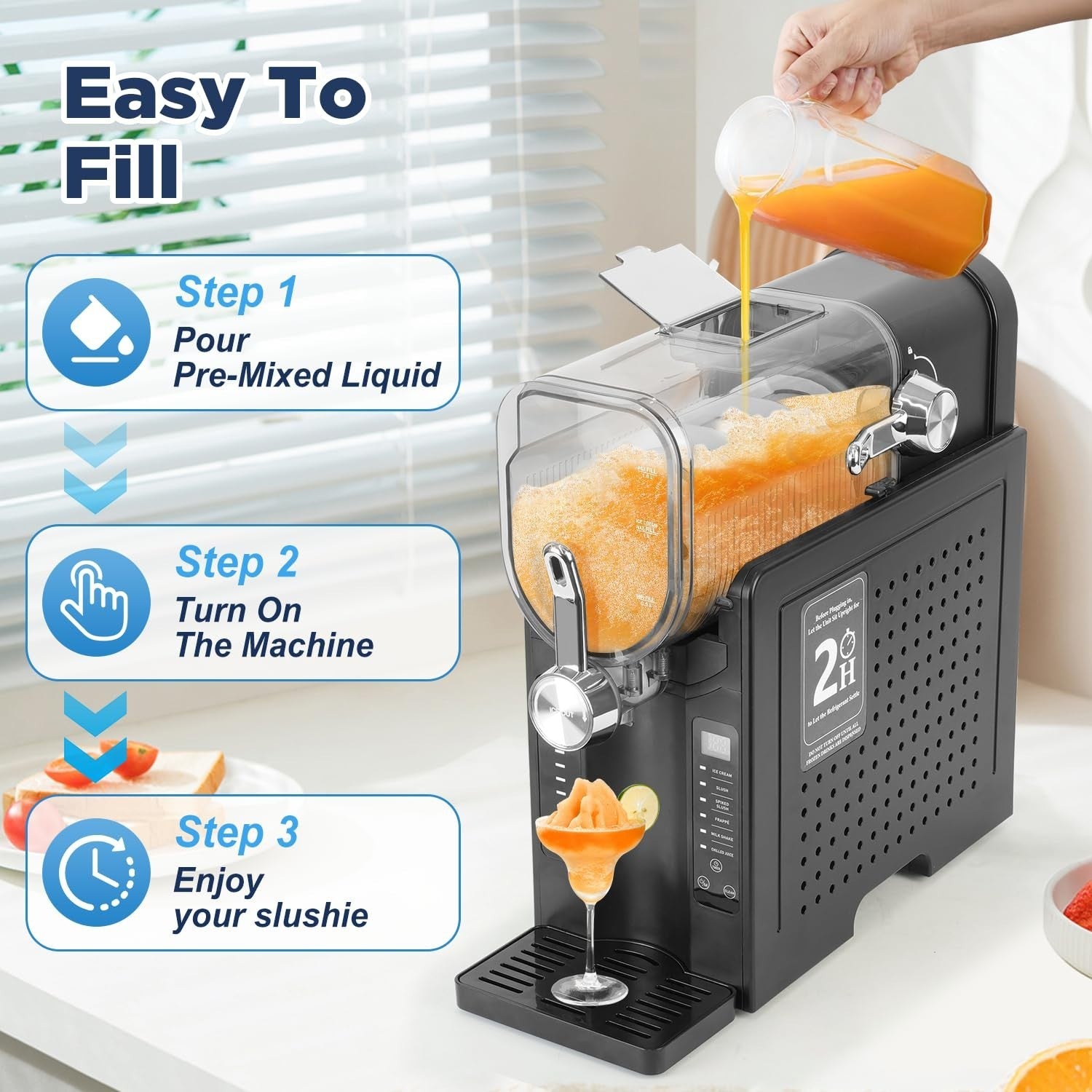 Frozen Drink Maker Slush Machine 2.6L Self Cleaning LED Touch