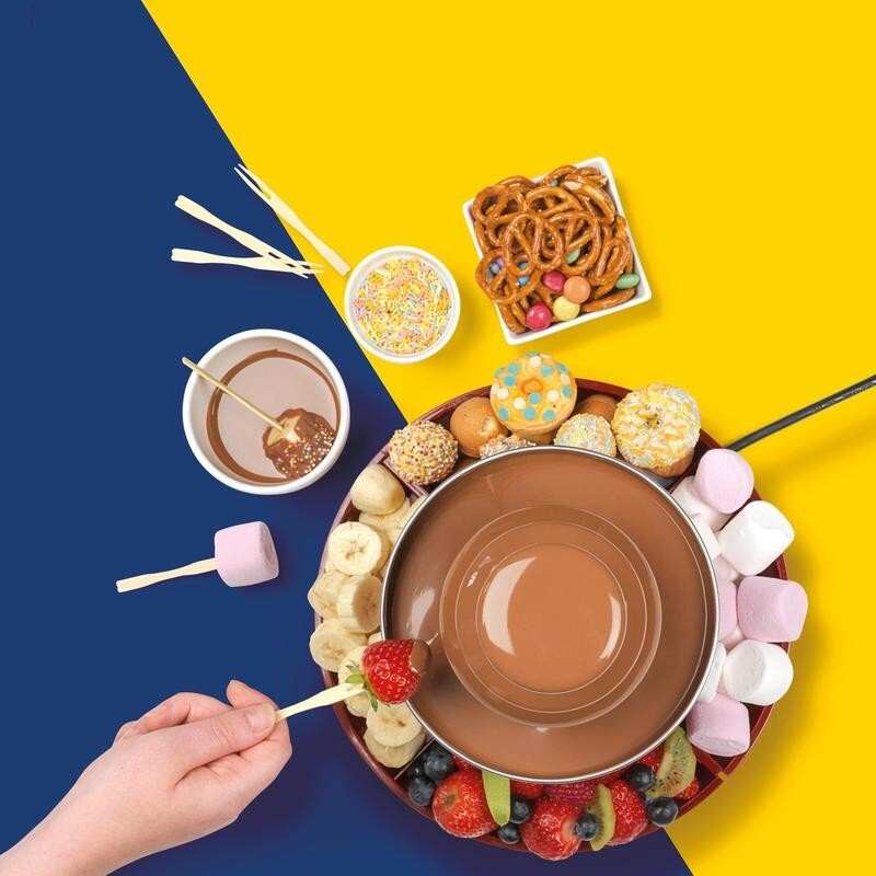 3-Tier Chocolate Fountain Party Dipper 90W Skewers Tray Gift