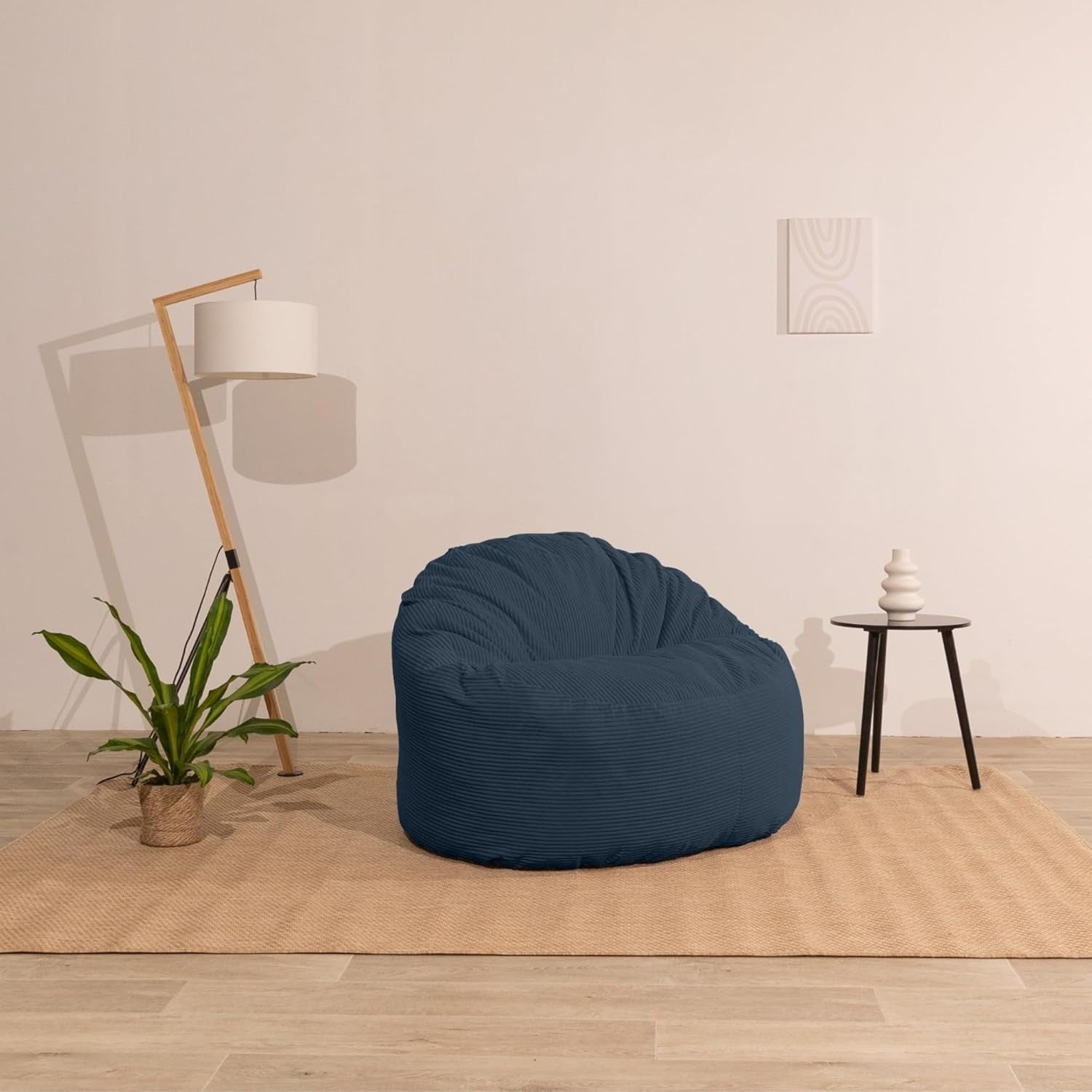 Giant Bean Bag Chair Foam Filled Corduroy Soft Lounge Seat with Back Support