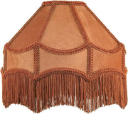 Victorian Empire Velvet Lampshade Mustard Ochre Tassel Pendant 40cm