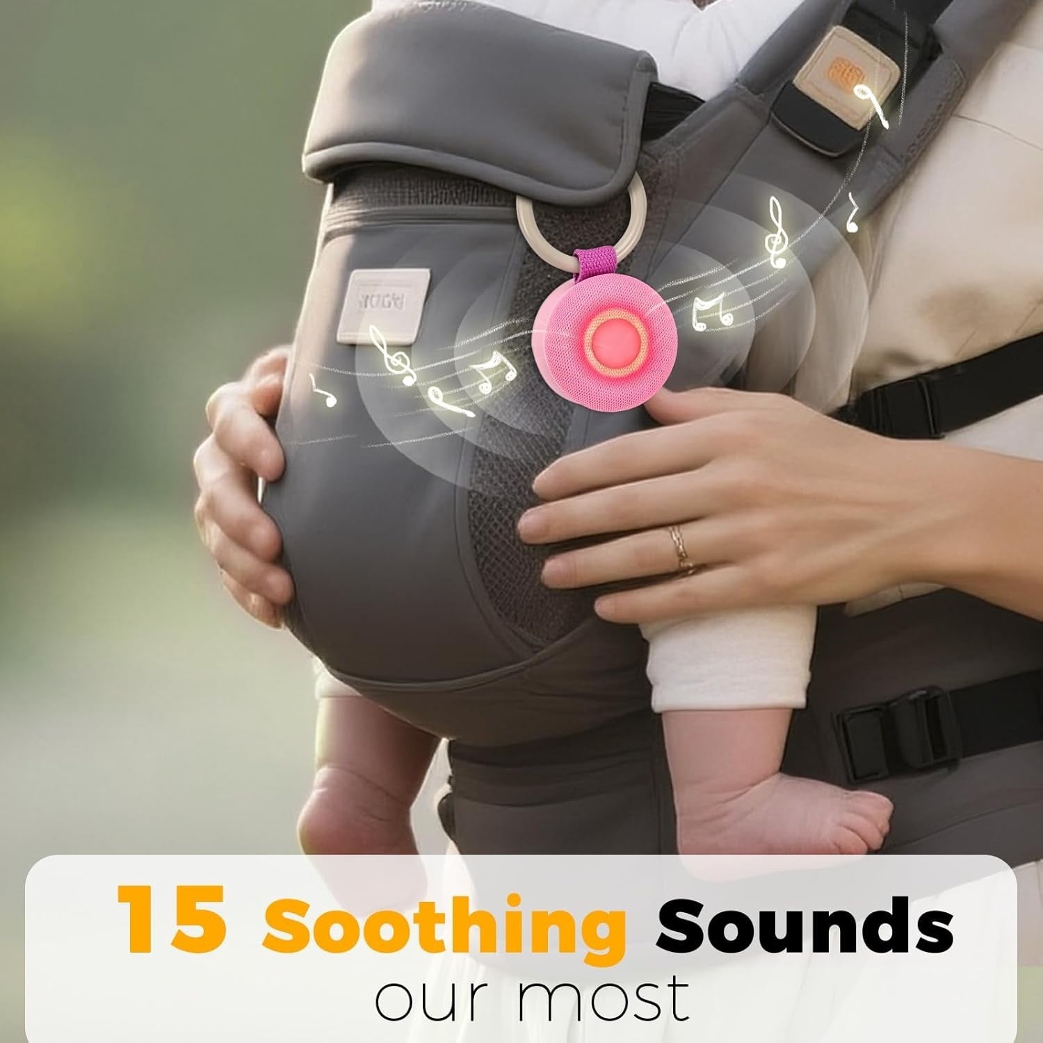Portable Baby White Noise Sound Machine 15 Soothing Sounds Pink