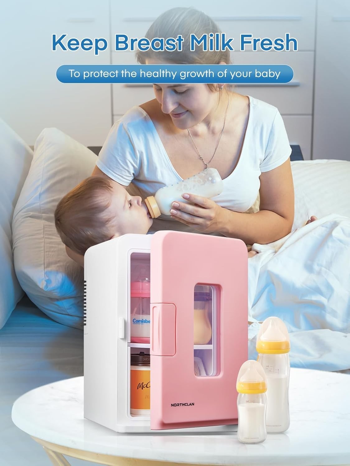 15L Mini Fridge Portable Cooler & Warmer Bedroom Office Dorm Pink