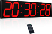 Large LED Wall Clock Double Sided Digital Timer Temp Date Display 28"