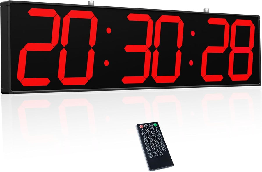 Large LED Wall Clock Double Sided Digital Timer Temp Date Display 28"