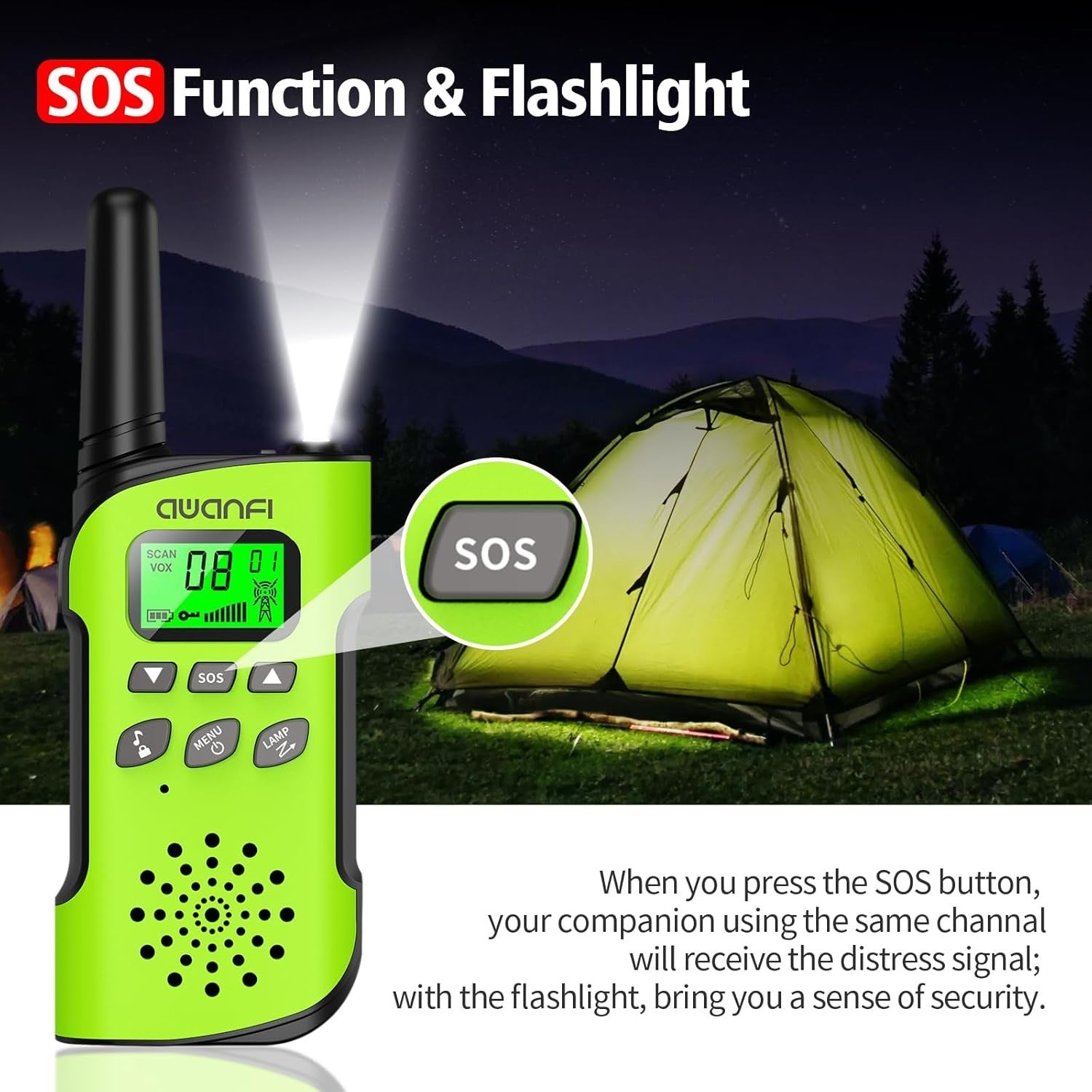 Kids Rechargeable Walkie Talkies 2 Pack Long Range VOX USB-C Radios