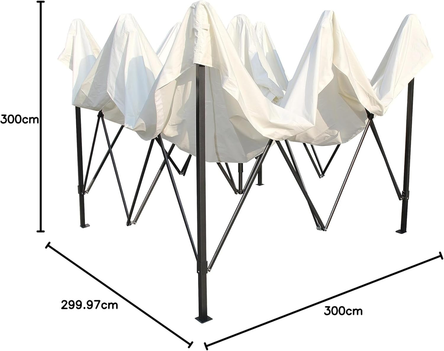 3x3M Cream Pop Up Gazebo Heavy Duty Waterproof Outdoor Tent With Accessories