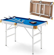Space Saving 4FT Pool Table Foldaway Billiards Game w Accessories
