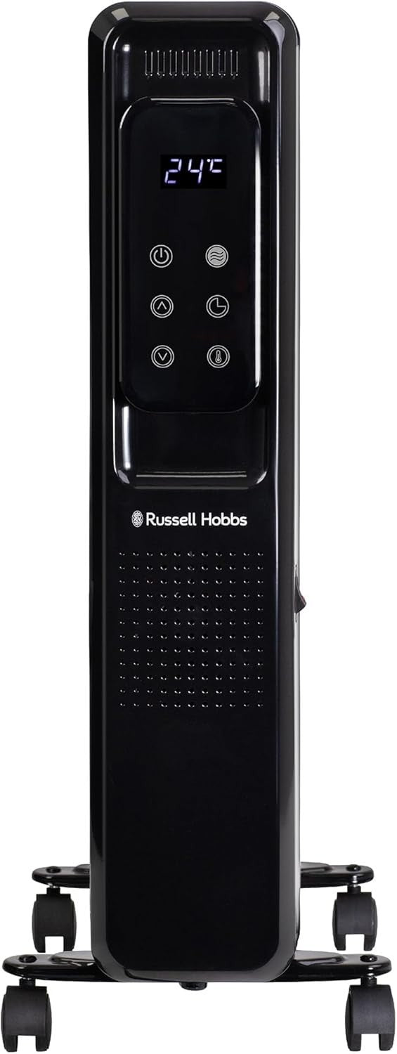 2500W Black Oil Filled Radiator 11 Fin Digital Remote Timer Heater