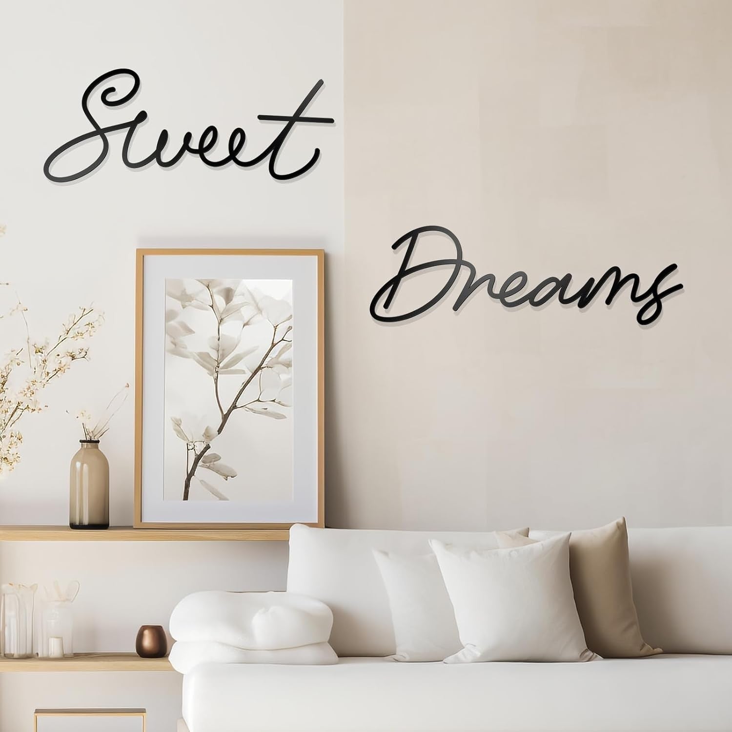 Sweet Dreams Metal Wall Art Large Black Farmhouse