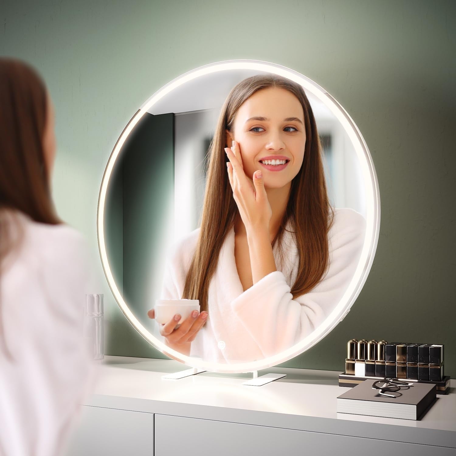 Hollywood Vanity Mirror with LED Lights, Touch Control, 3 Colors, 80cm