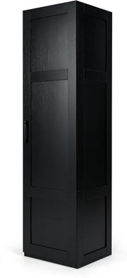 Black Tall Kitchen Cupboard 4-Tier 4 Doors 150H