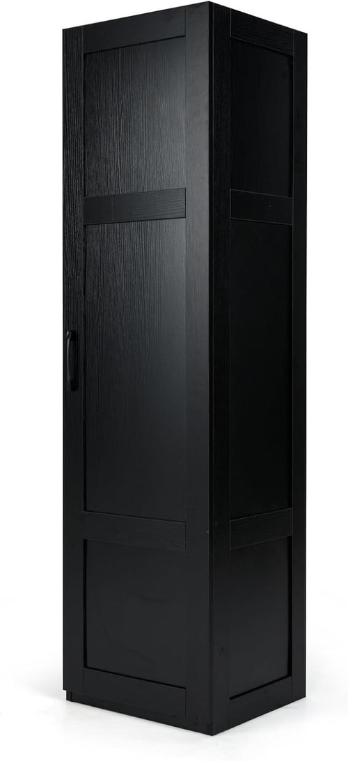 Black Tall Kitchen Cupboard 4-Tier 4 Doors 150H