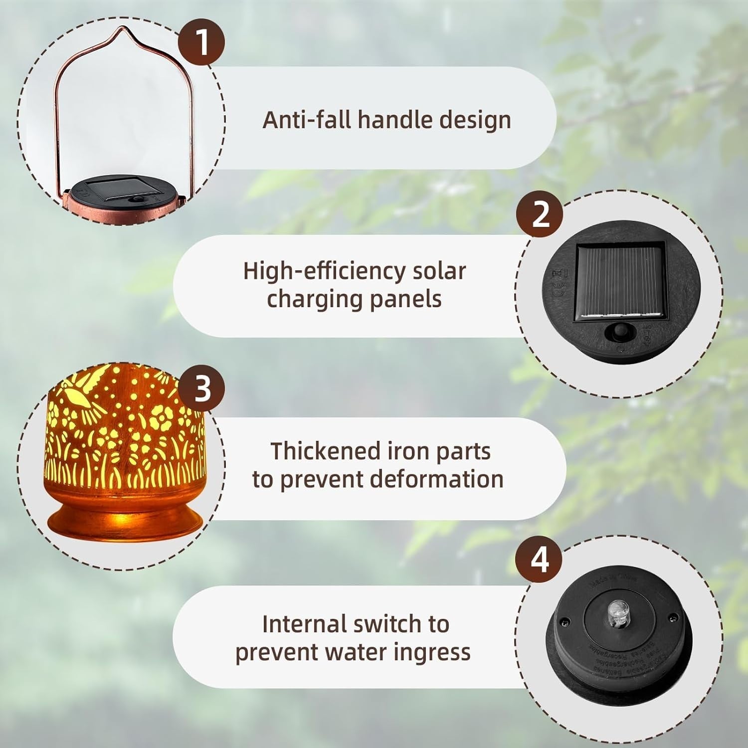 Dragonfly Solar Lanterns 4-Pack Outdoor Waterproof Metal Lights