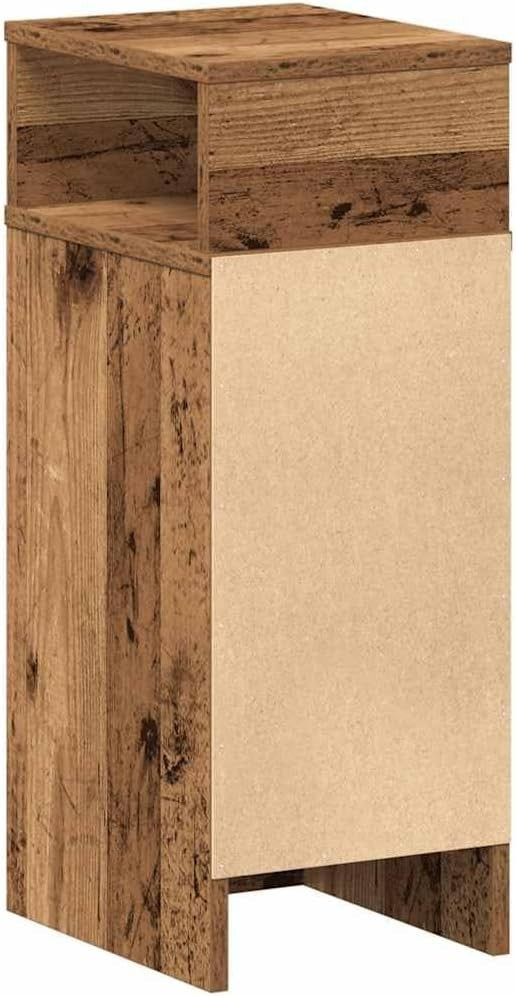 Set of 2 Rustic Wood Bedside Tables with Drawer & Shelves | Vintage Nightstands